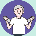 체력 관리를 강조하는 K씨(82)